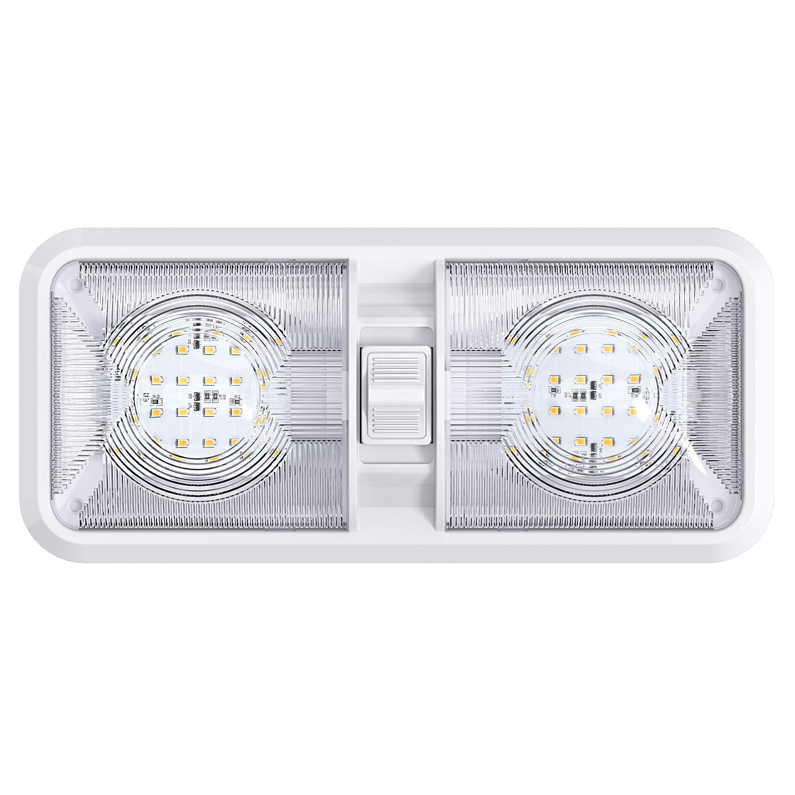 Leisure LED 3 Pack RV LED Ceiling Double Dome Light Fixture with ON/OFF Switch Interior Lighting for Car/RV/Trailer/Camper/Boat DC 12V Natural White 4000-4500K 48X2835SMD - Image 8