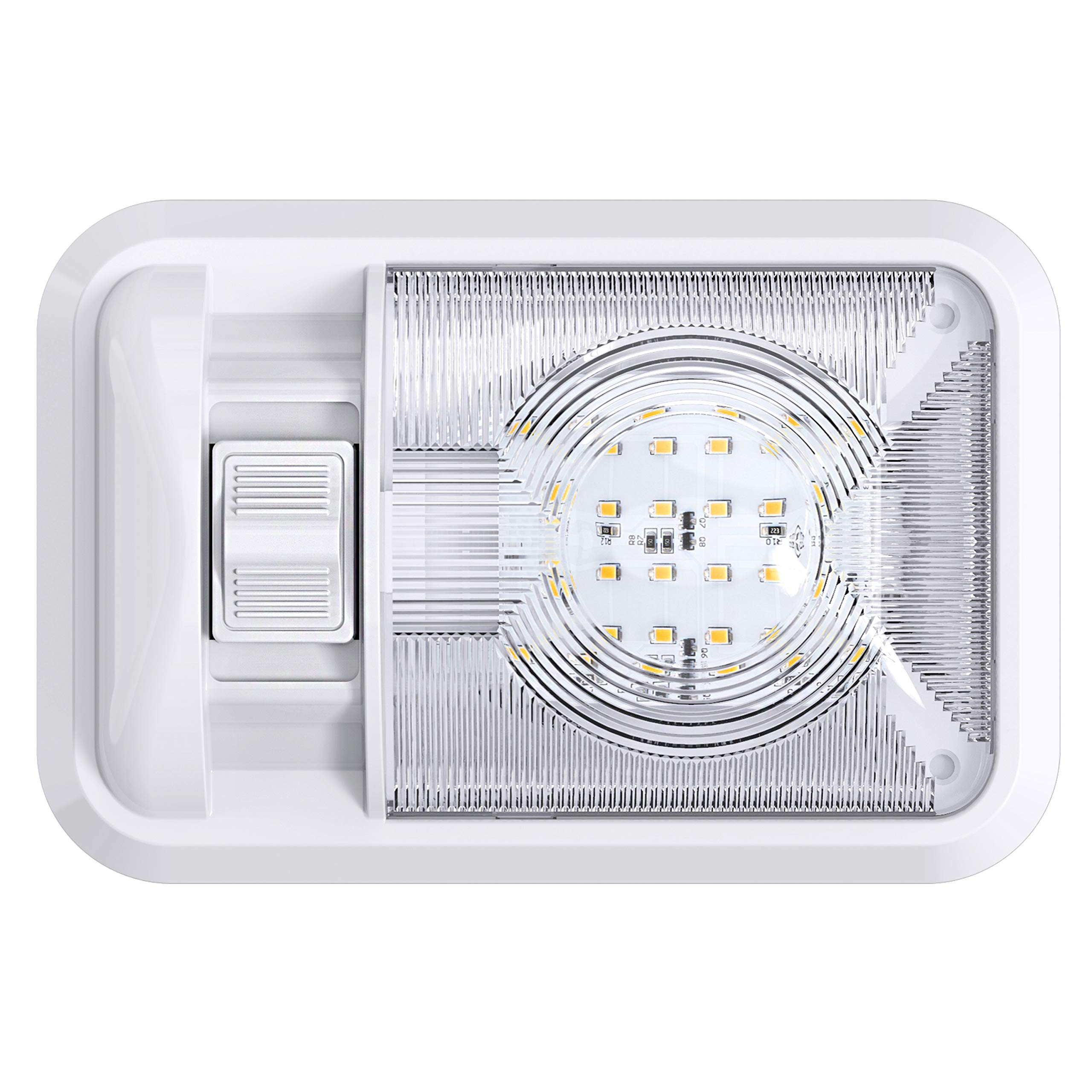 Leisure LED 2 Pack 12V RV Ceiling Dome Light RV Interior Lighting for Trailer Camper with Switch, Single Dome 300LM (Natural White 4000-4500K, 2-Pack) - Image 9