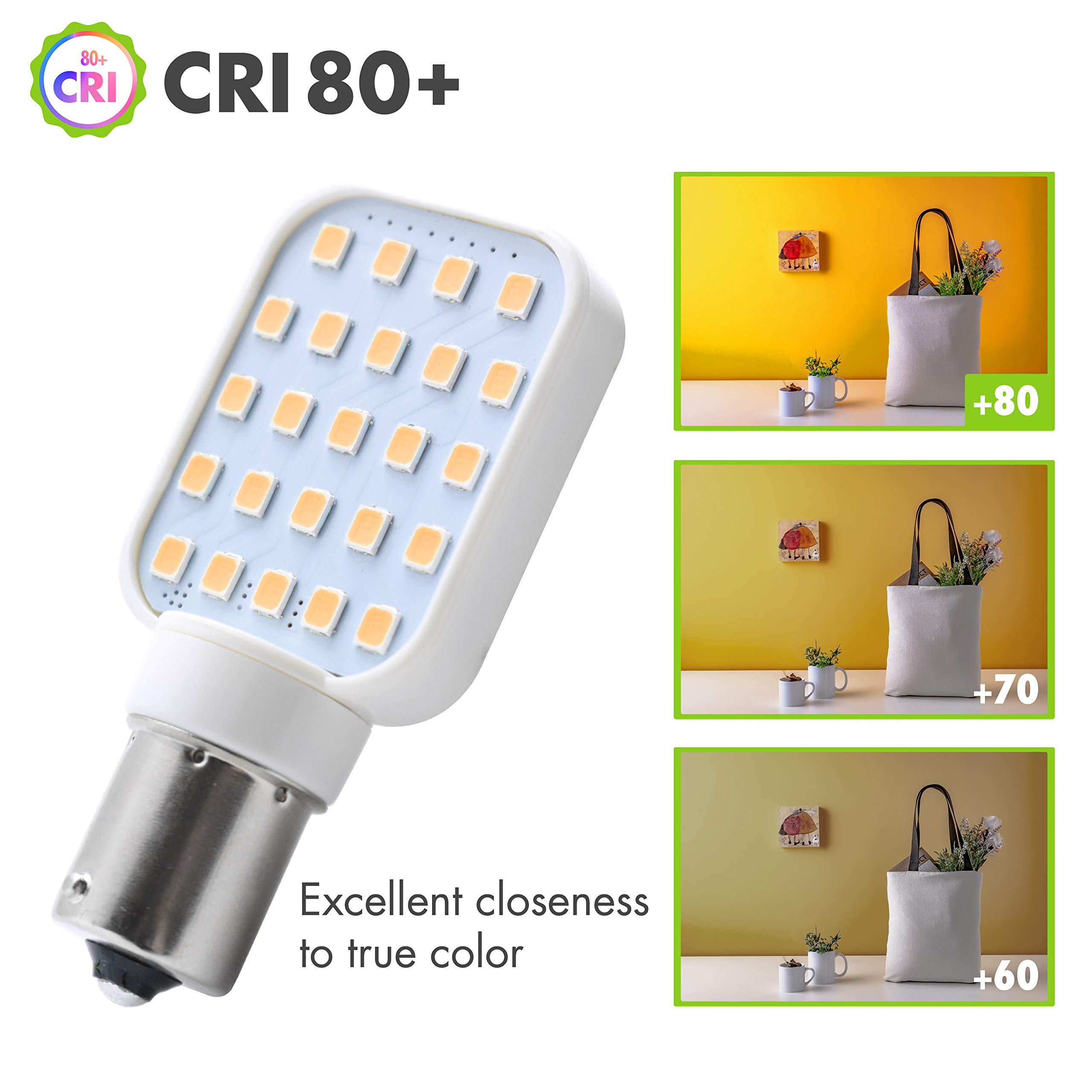 Leisure LED 2 Pack RV Interior LED Light Rotating Bulb Super Bright 312 Lumen 1141 1156 BA15S 24-SMD Camper Trailer Lamp Bulb 10-30V Warm White (2-Pack) - Image 8