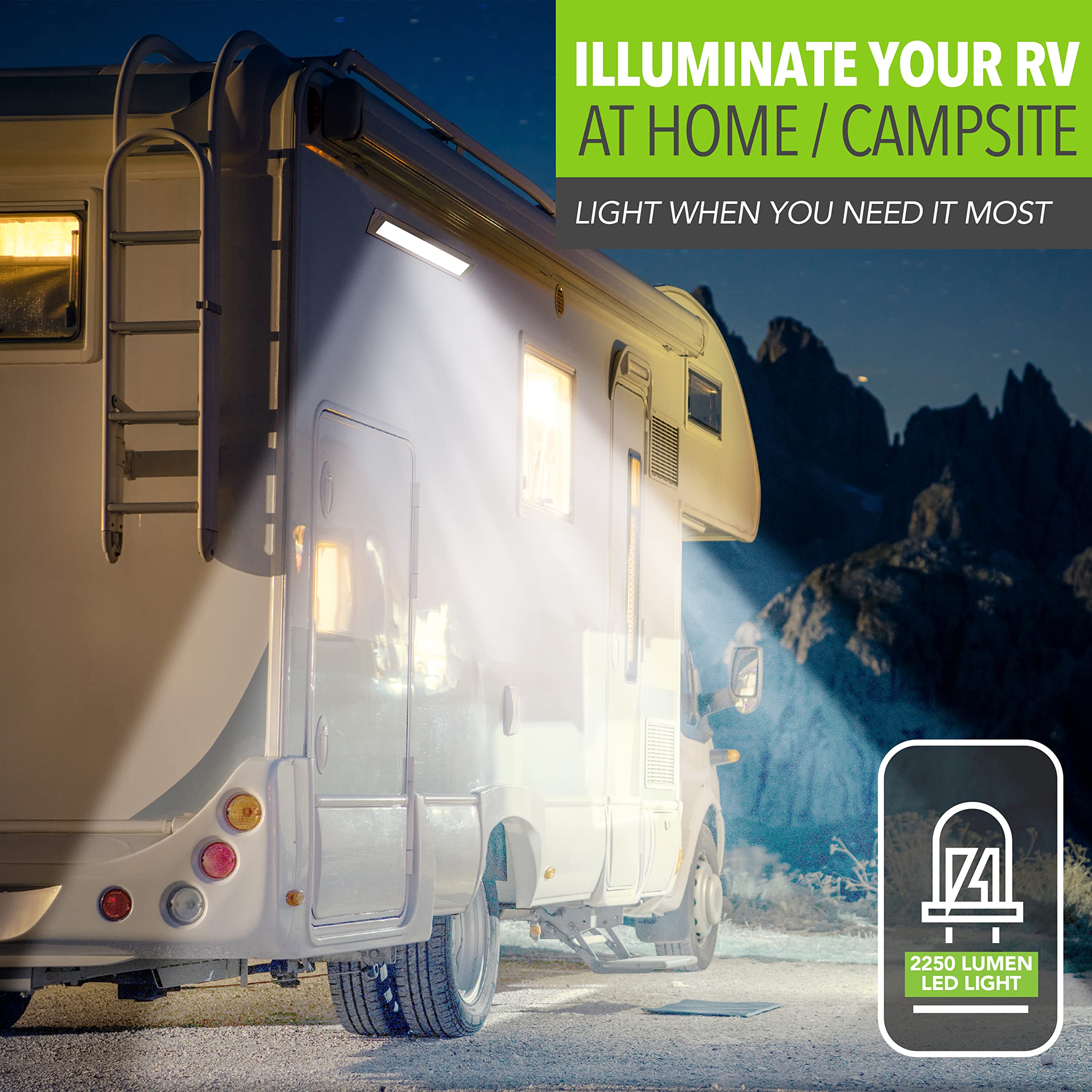 Leisure LED RV Exterior Porch Utility Light - 12v 2250 Lumen 12.9" Lighting Fixture. Replacement Lighting for RVs, Trailers, Campers, 5th Wheels (White) - Image 3