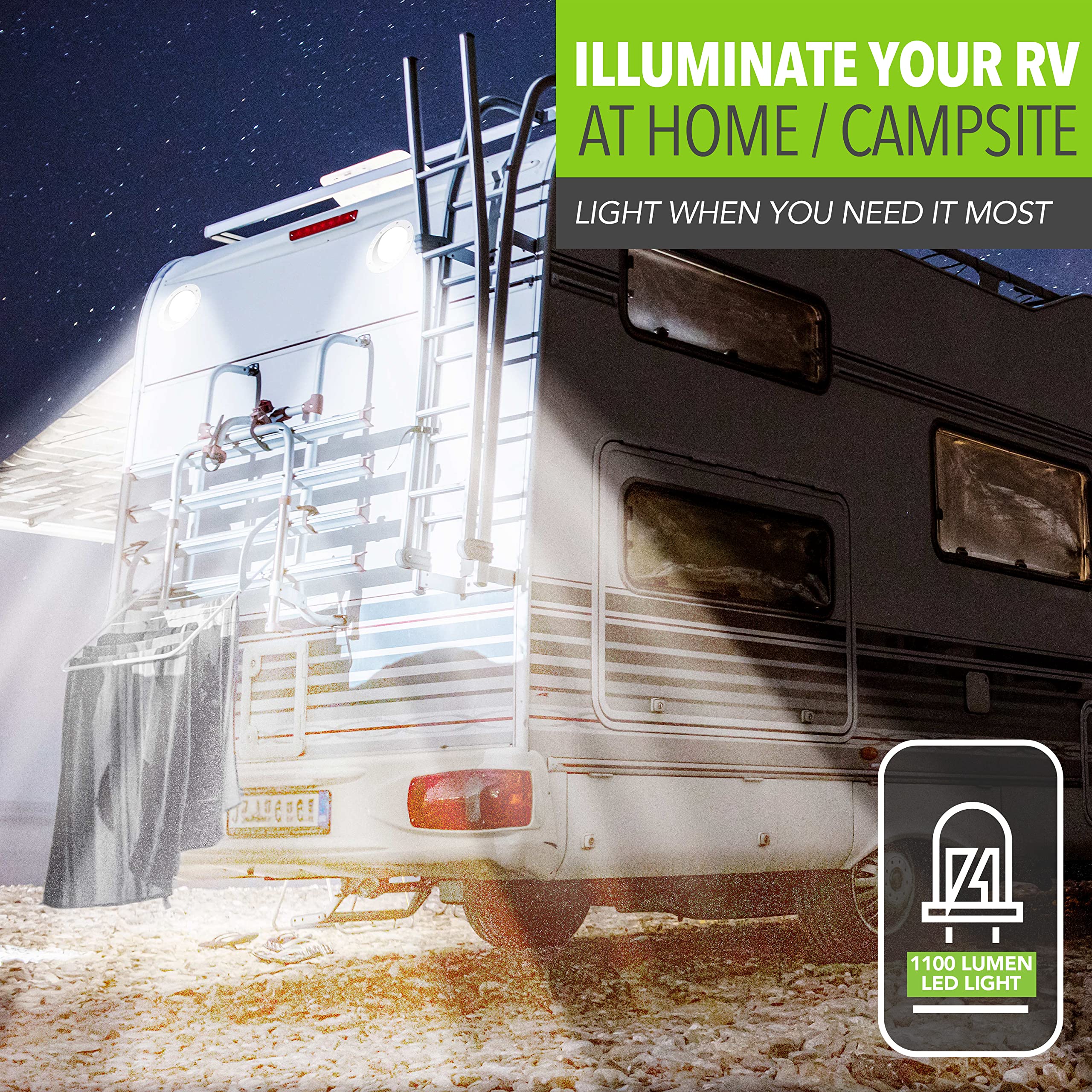 Leisure LED RV Exterior Round Flood Porch Utility Light - White 12v 1100 Lumen Lighting Fixture Replacement Lighting for Weekend Warrior RVs, Trailers, Campers, 5th Wheels (White) - Image 3